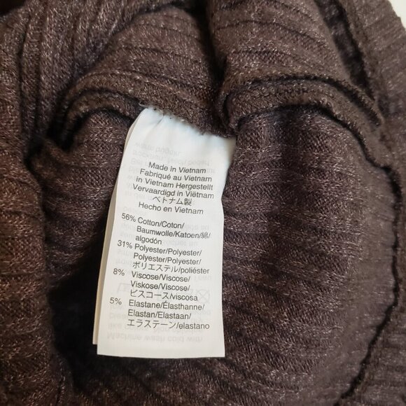 Madewell Heather Brown Ribbed Wrap Long Sleeve Cardigan Sweater Small - Picture 6 of 8